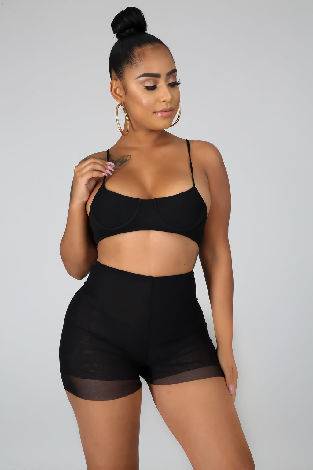 Sheer Shorts Set - Black Empowerment Apparel, Black Power Apparel, Black Culture Apparel, Black History Apparel, ServeNSlayTees, 