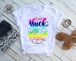 Thick and Delicious Tee - Black Empowerment Apparel, Black Power Apparel, Black Culture Apparel, Black History Apparel, ServeNSlayTees, 