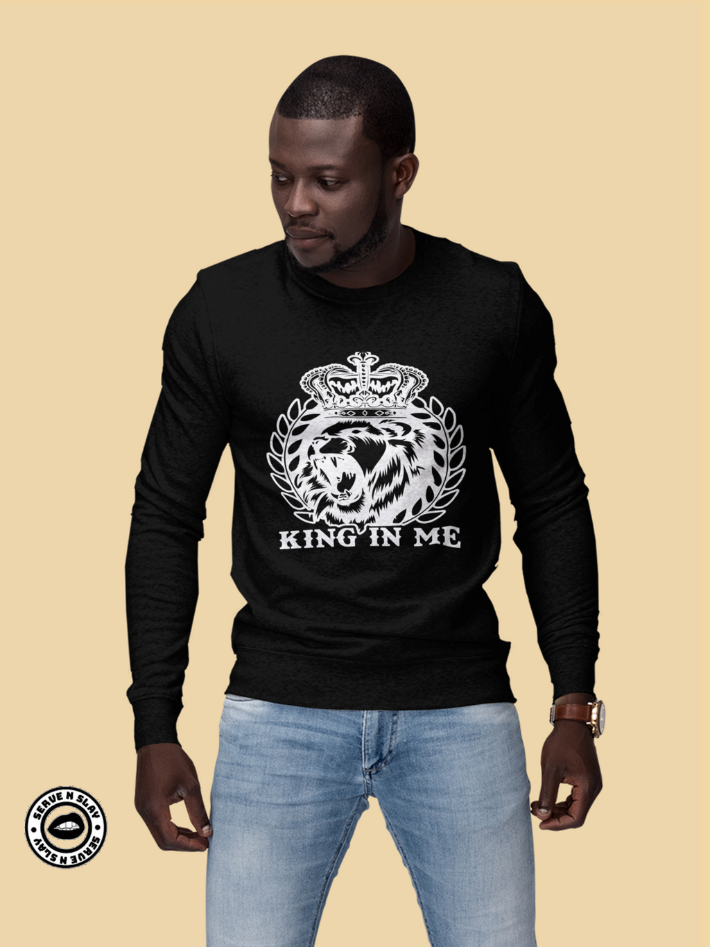 King In Me Sweatshirt - Black Empowerment Apparel, Black Power Apparel, Black Culture Apparel, Black History Apparel, ServeNSlayTees, 